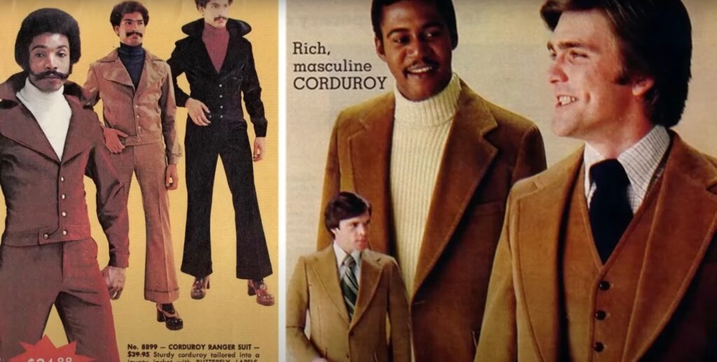 Men in elegant 70s style suits